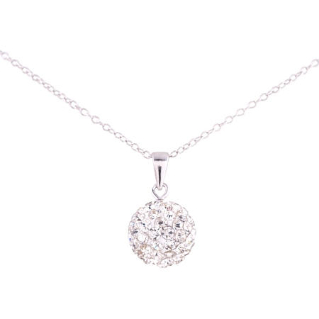 Shamballa Sterling Silver 10mm Clear Crystal Pendant - Click Image to Close
